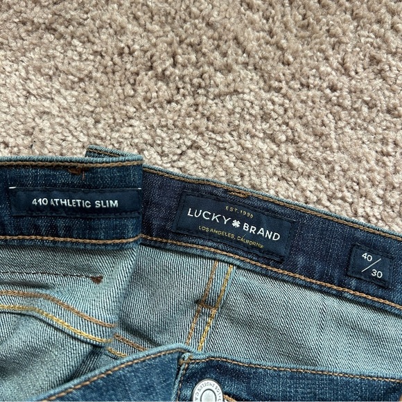 Lucky Brand 410 Athletic Slim Saturday Stretch Denim Blue Jeans NWT 40x30 - Picture 3 of 9